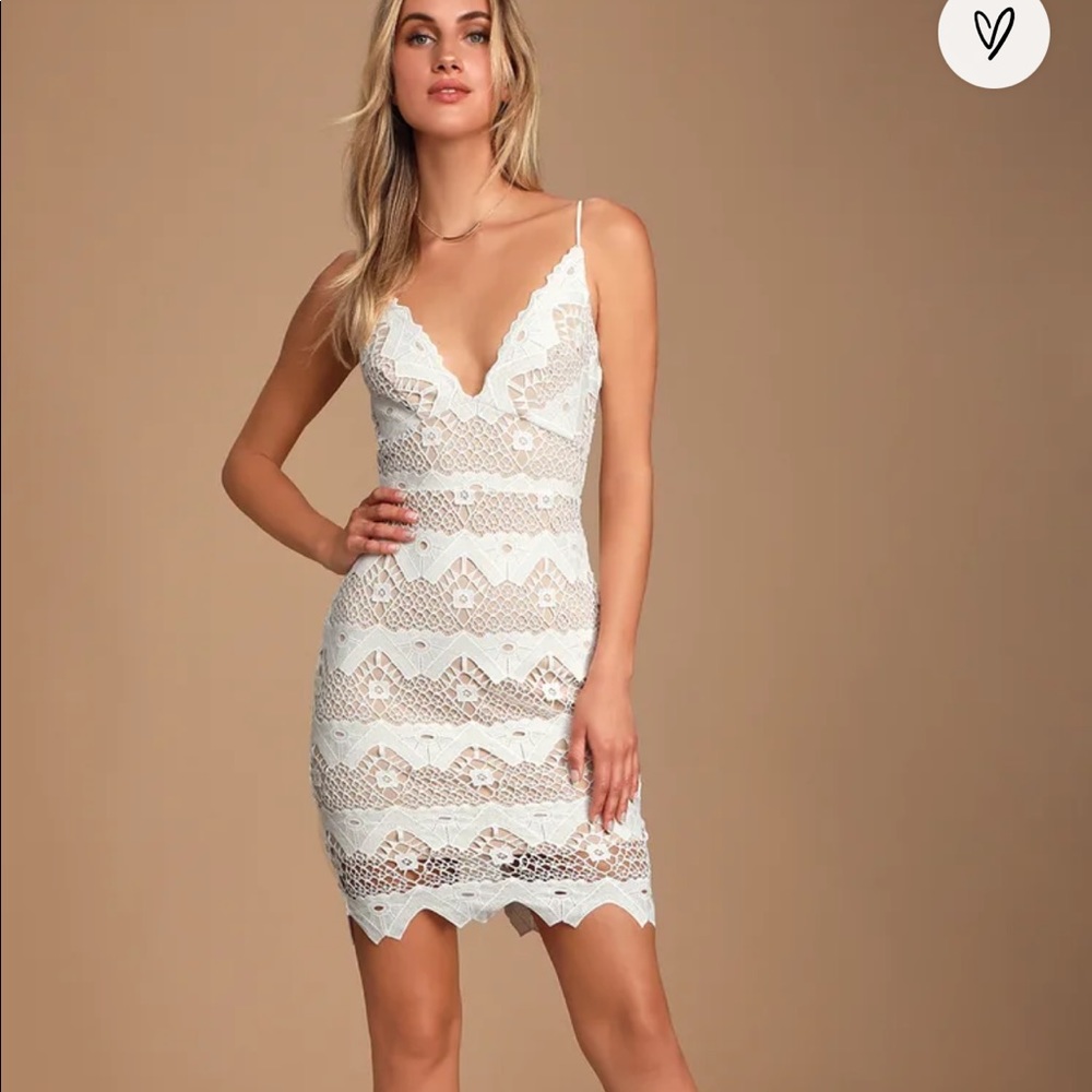 LULUS Sway Away White Crochet Lace Dress